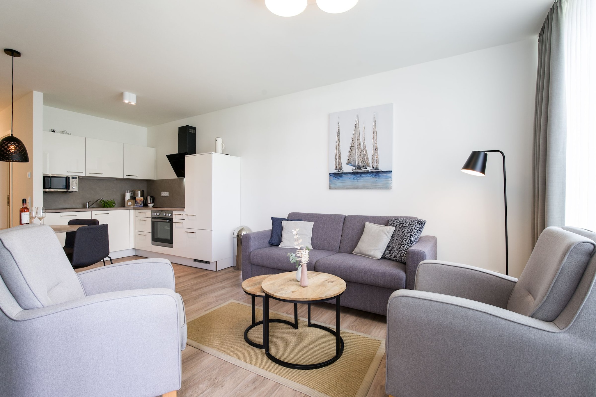 Godewindpark Travemünde Deluxe-Apartment 2.07 mit Strandkorb am Strand - Woonkamer