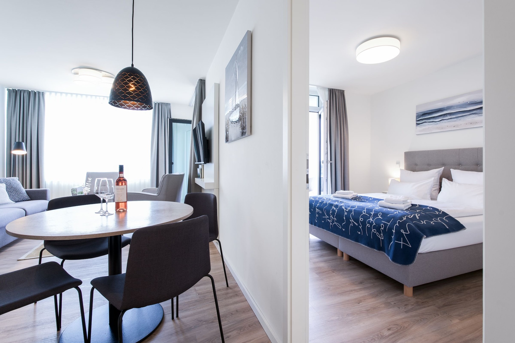 Godewindpark Travemünde Deluxe-Apartment 2.07 mit Strandkorb am Strand - Slaapkamer