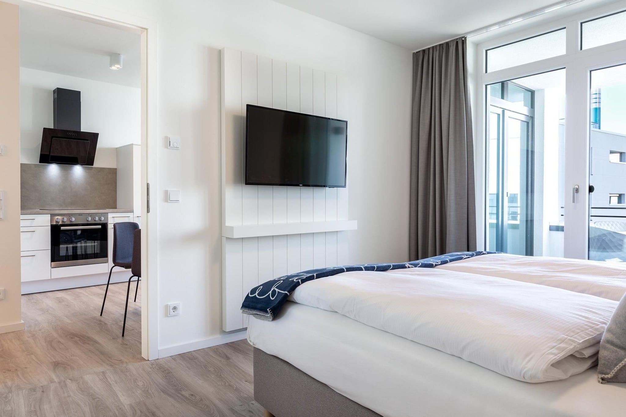 Godewindpark Travemünde Deluxe-Apartment 2.07 mit Strandkorb am Strand - Slaapkamer