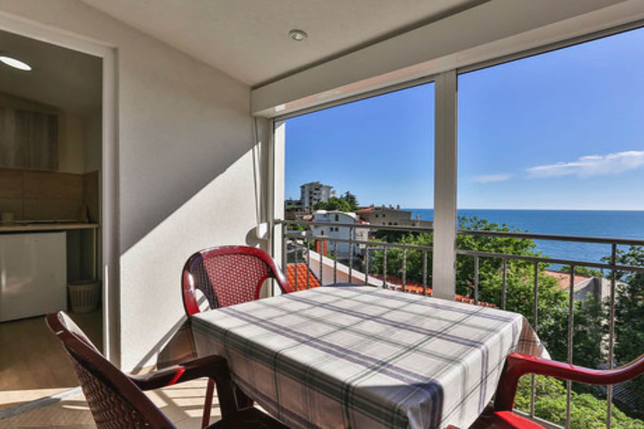 Beachfront Sunset Apartments Sutomore - Studio Apartment with Sea View and Terrace - Terrasse
