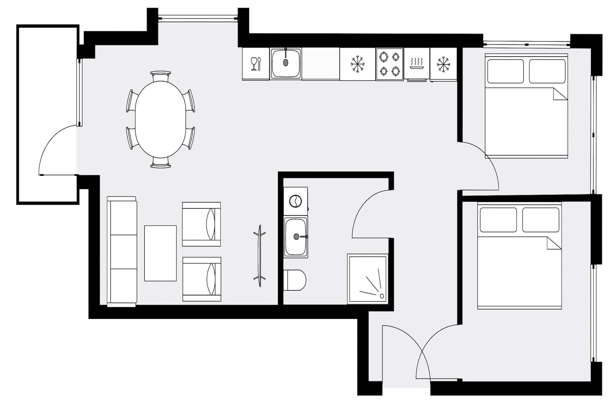 D7.Clover 2BR - Plattegrond