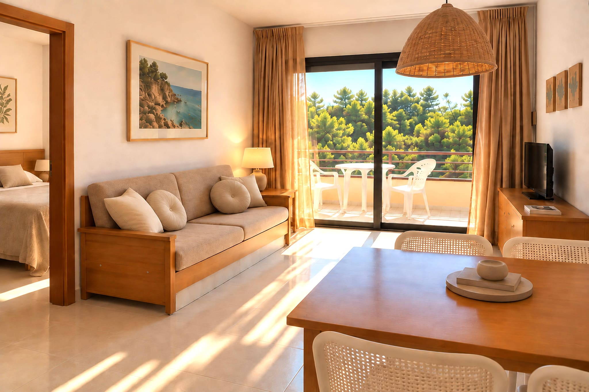Apartamento D con vistas la piscina lateral y golf