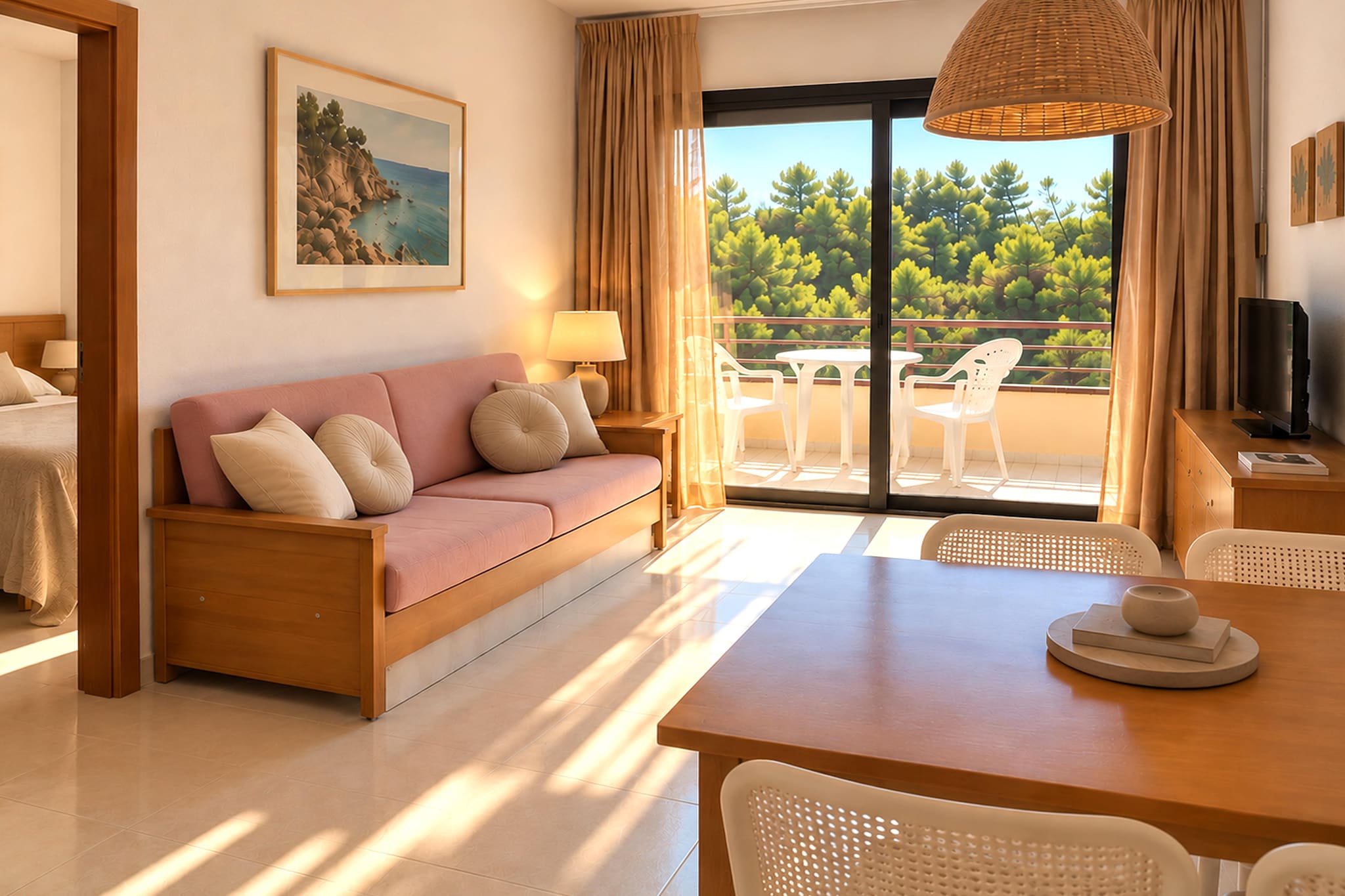 Apartamento D golf beach vista montaña - Wohnzimmer
