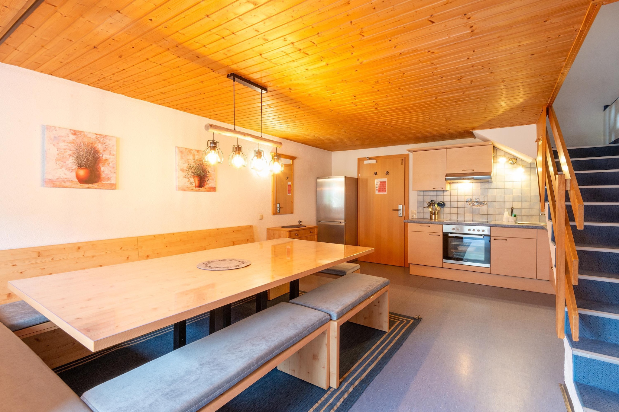 Conveniently situated just 0.5 km from 'Silvretta Nova', Montafon's largest ski area, and a stone's throw from the charming center of Gaschurn, is the esteemed House Rifa. Whether you're seeking thrilling ski slopes or tranquil mountain vistas, this apartment provides an ideal retreat for families and friends alike. Enjoy the best of both worlds with easy access to outdoor activities and the welcoming ambiance of Gaschurn's vibrant community.
With the town center of Gaschurn just a short stroll away, guests can easily access its delightful shops, restaurants, and attractions without the need for a car.
Located on the third floor, this spacious and meticulously maintained 6-person apartment exudes comfort and warmth with its cozy interior. Step onto the pleasant balcony and take in the breathtaking views that surround you, offering a perfect spot to unwind after a day of adventure.
