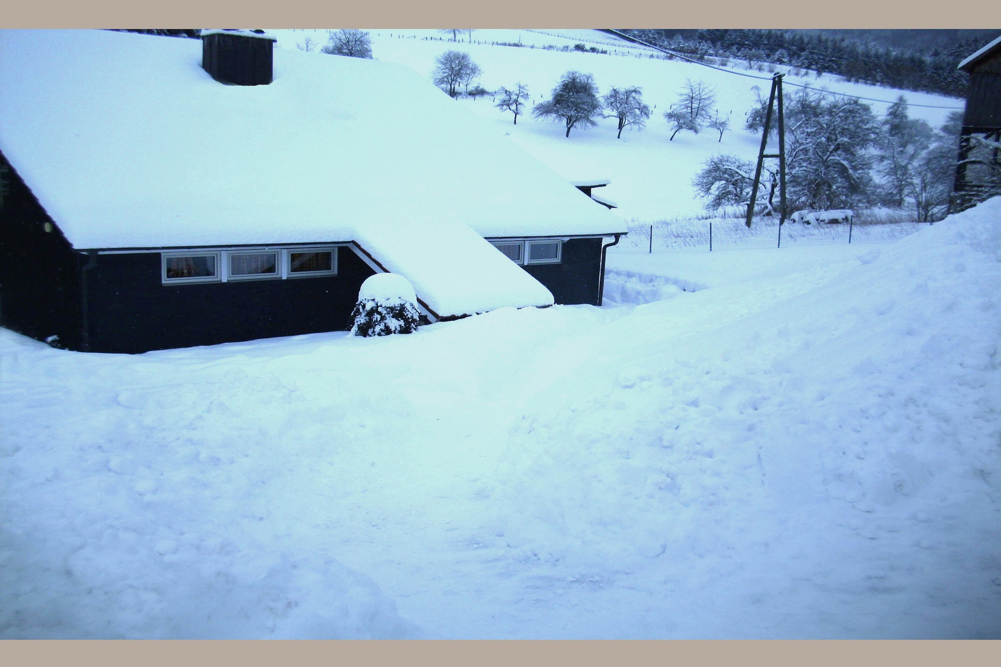 Dachsbau-Exterieur winter
