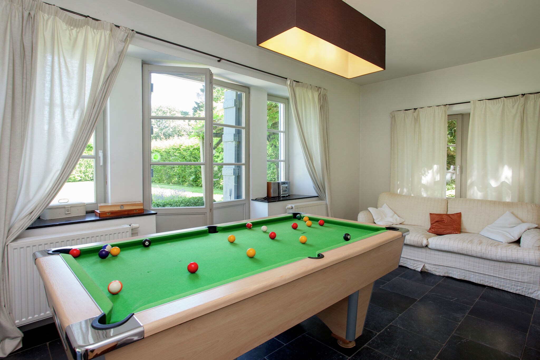 With billiards, table tennis and collection of modern art in a rural setting
