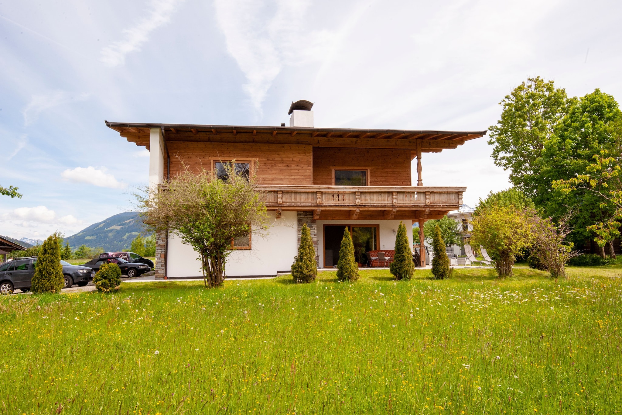This holiday home is at an altitude of 1000 m and at a superb position in the well-known Brixen Valley. It is only 4 km from the village of Hopfgarten and consists of two detached houses. A large 1200 m2 plot of land with a spacious garden with furniture surrounds the house. Notably, the free ski bus stops directly in front of the house, so you can go cross-country skiing directly from there. This home is ideal for 6 couples or a large group travelling together.

500 m away is a forest where you can go for an evening stroll. The lake and town centre are 4 km away, where you can be part of fabulous nightlife. The nearest restaurants are 2 km away, should you like to go for fine dining, while supermarkets can be found 3 km away, in case you want to go grocery shopping.

There are 5 bedrooms on the first floor with double beds and satellite TVs each. The home also offers a roof terrace where you can meditate, read a good book or sit with your loved ones.

Innsbruck Airport is 80 km away.
