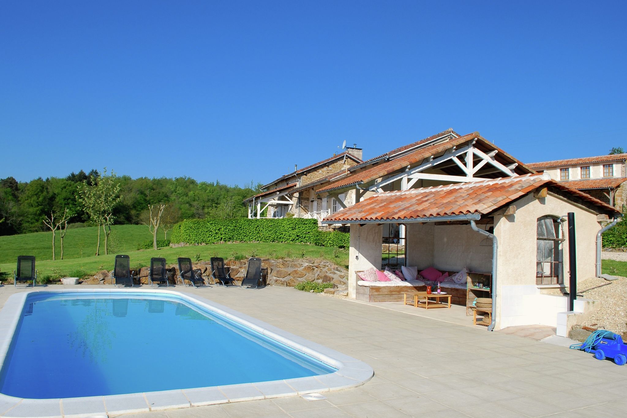 Spacious cottage in Roussines with heated pool