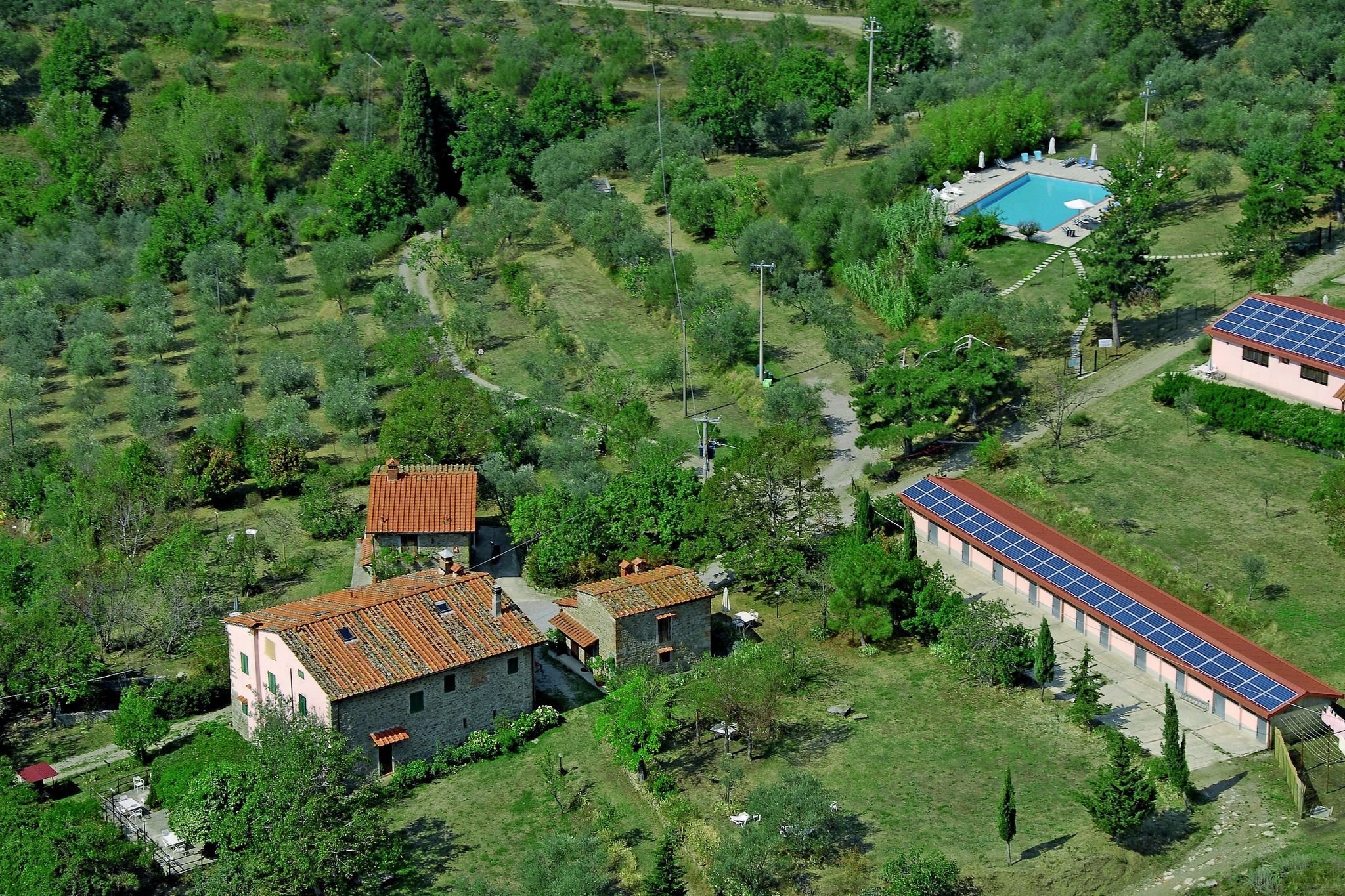 Landelijke agritoerisme met panoramisch zwembad omgeven door wijngaarden