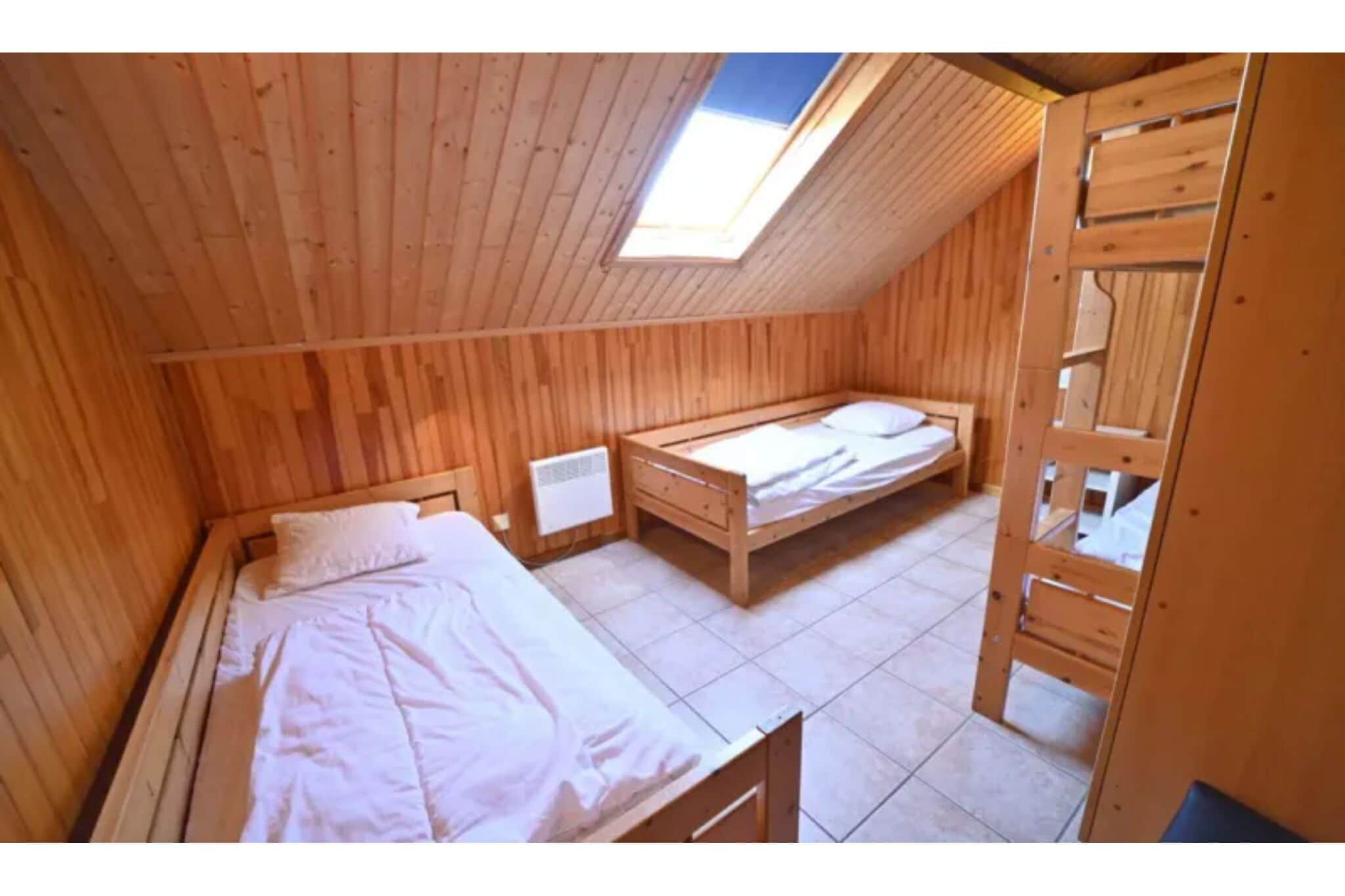A beautiful wooden villa for 12 people.