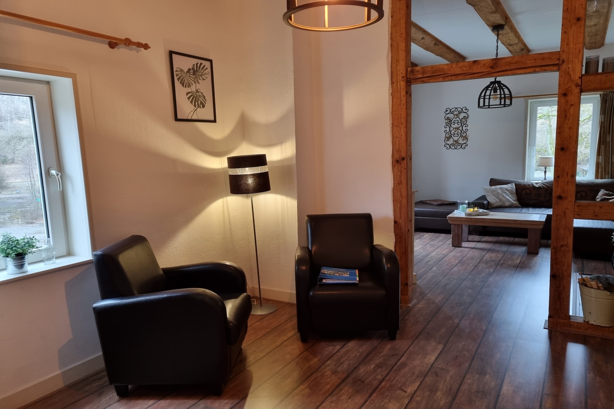 This spacious family-friendly apartment in Rübeland offers a cozy escape just 1.5 km from the town center and steps from the forest. Perfectly located in the Harz region, it’s near the famous Rübeländer caves, including Baumannshöhle and Hermannshöhle, known for their stunning stalactite formations. Thrill-seekers can visit Harzdrenalin for ziplining at the Rappbodetalsperre, while history lovers will enjoy Blankenburg Castle and Michaelstein Abbey.
The property features three bedrooms, a large kitchen with modern appliances, and a living room with wood stove, satellite TV, and stereo system. Guests can relax in the basement playroom with billiards, table tennis, and darts, or unwind in the shared garden with barbecue and trampoline. Amenities include a cot, high chair, washing machine, streaming service, and private terrace—ideal for families and groups seeking comfort and entertainment.
Surrounded by hiking trails and close to lakes, ski slopes, and public transport, the location is perfect for year-round adventure. Dining options nearby include the rustic Restaurant Bodetal, the elegant Das Welfenzimmer, and the cozy Zum Alten Forsthaus Todtenrode.