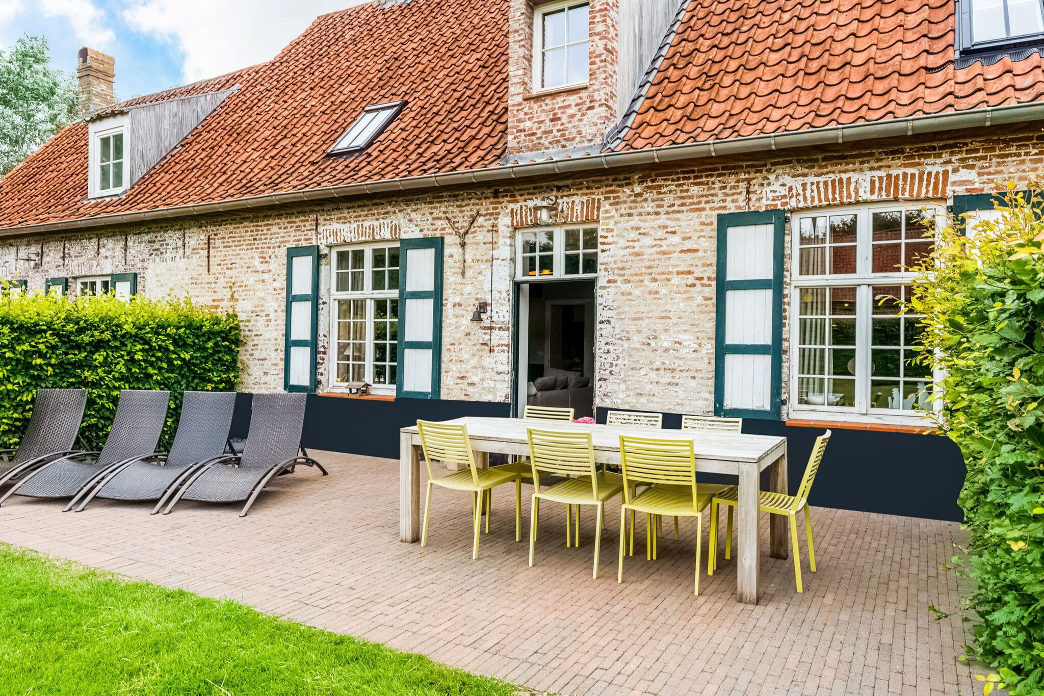 Historic Farmhouse in the middle of polder landscape, Damme