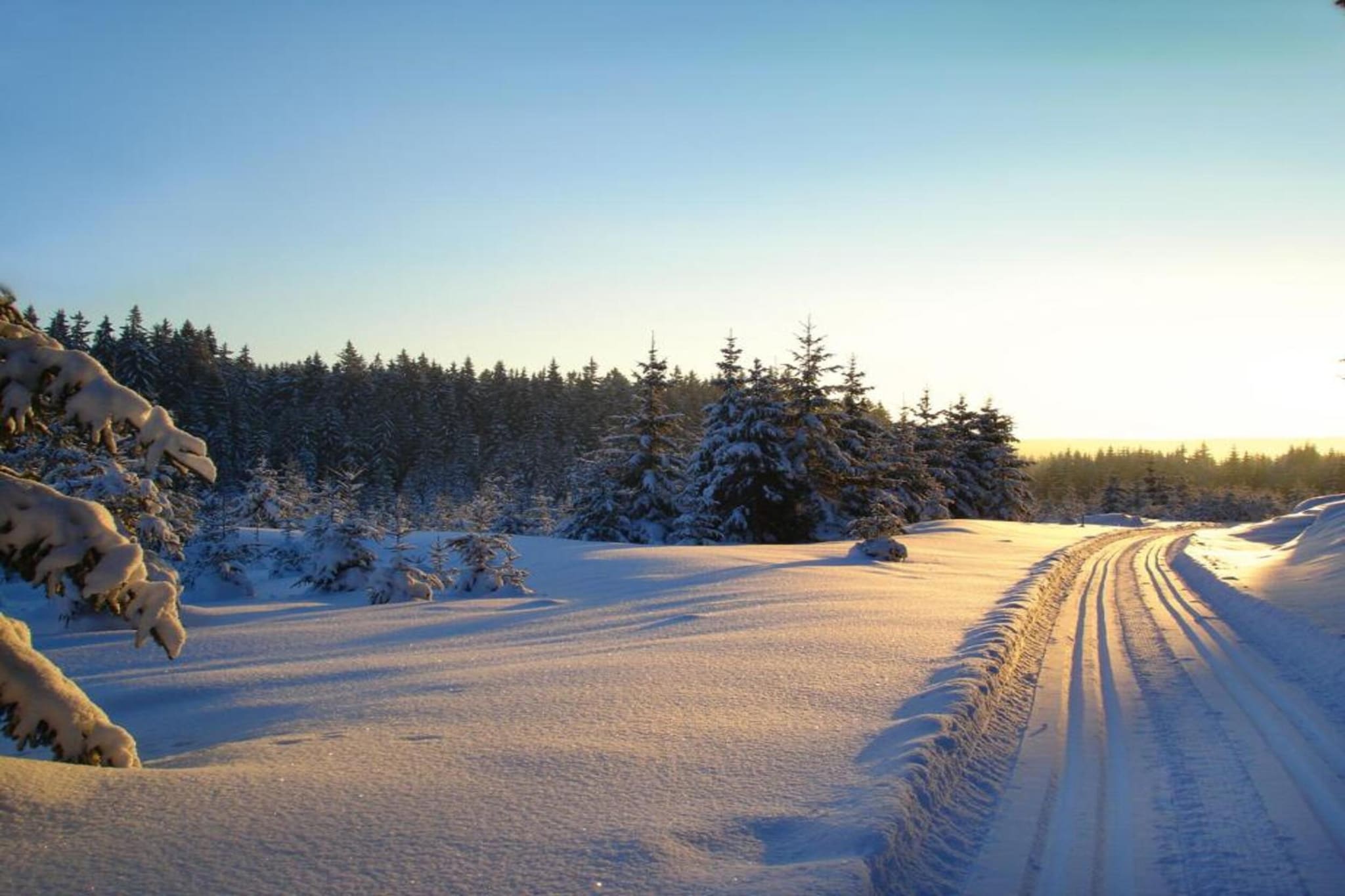 Im Erzgebirge-Gebied winter 20km