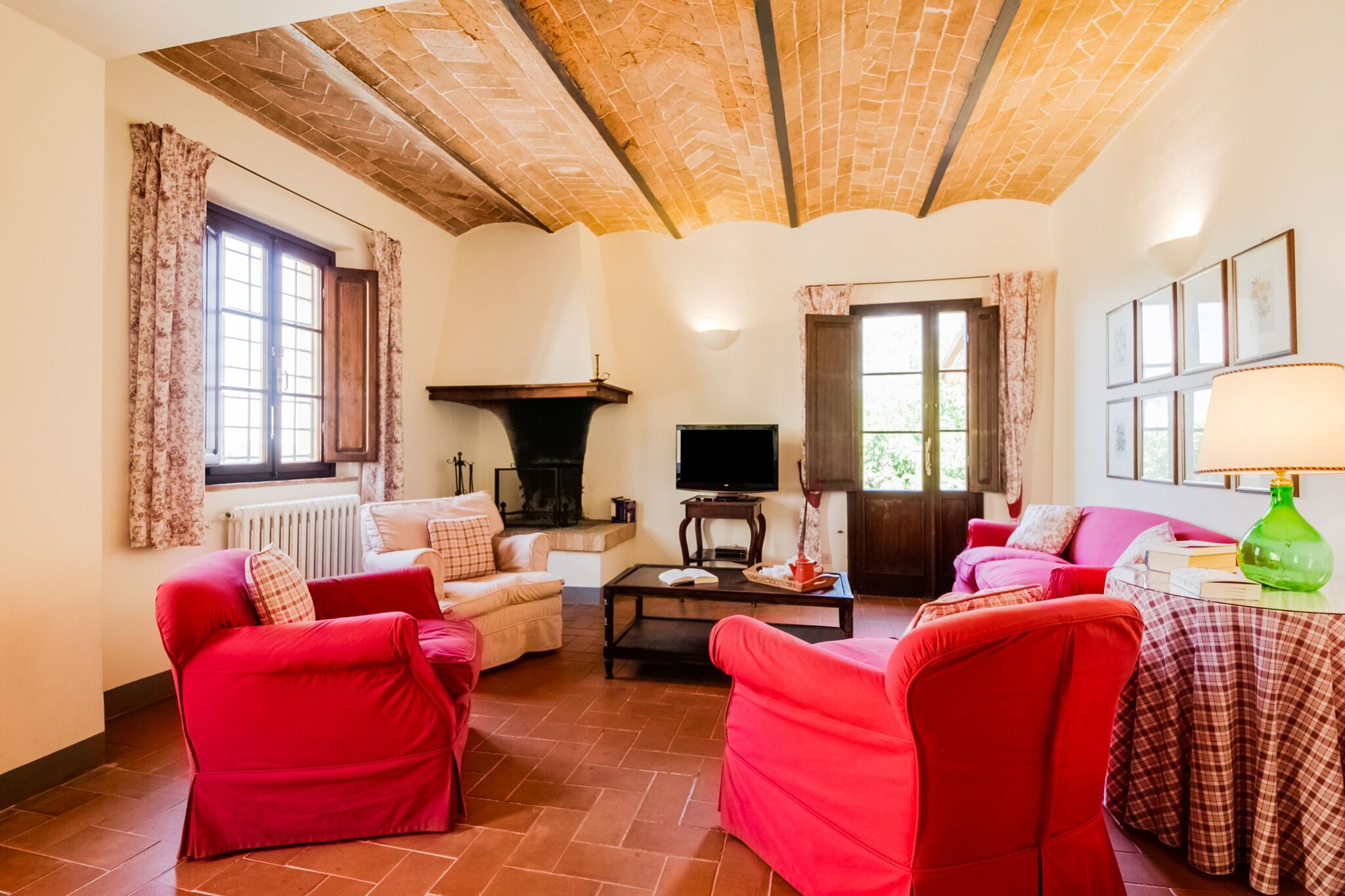 small village of beautiful apartments in the green Tuscan hills and olive groves