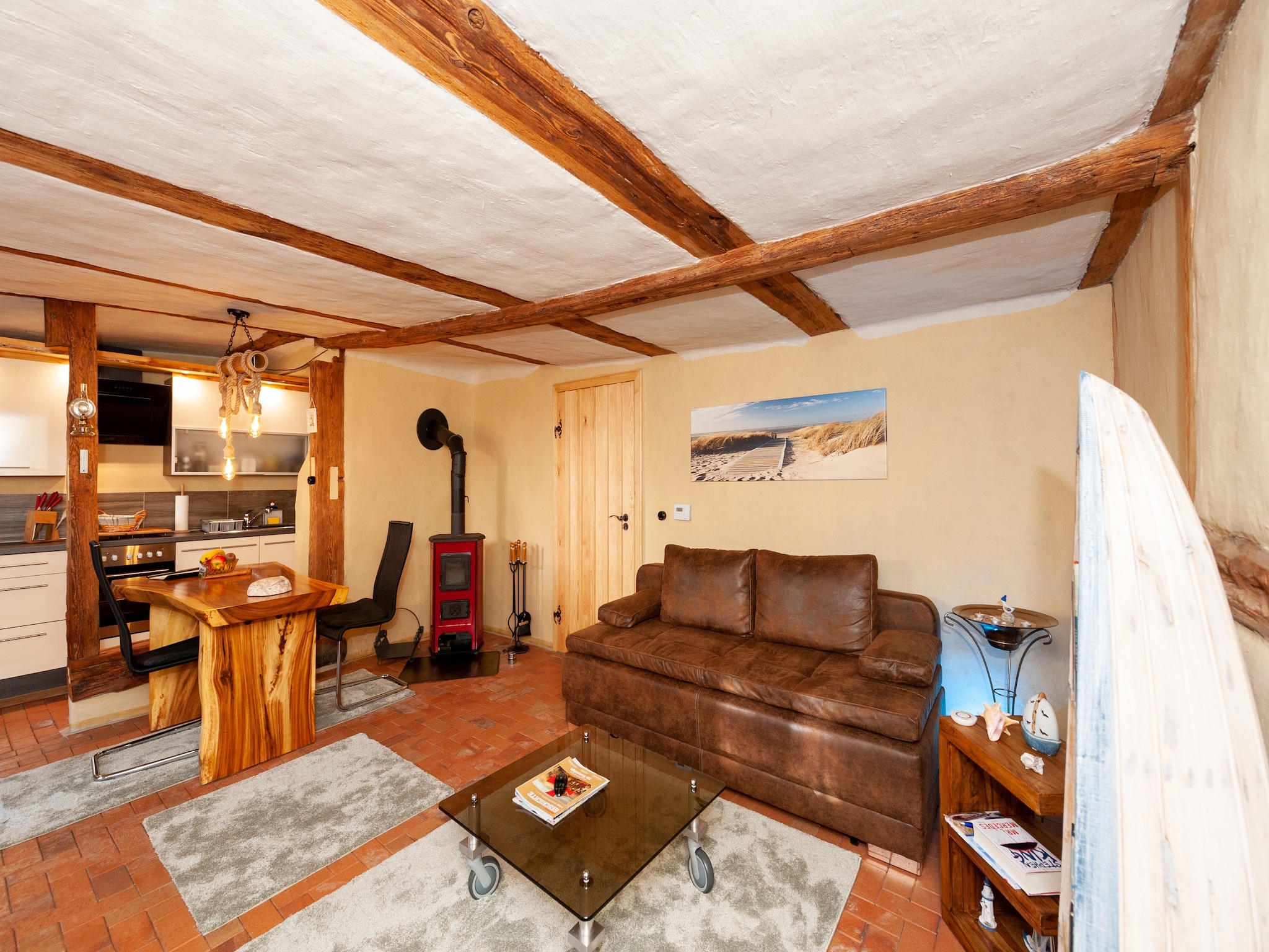   Ferienhaus Ahlbeck am Haff - Schlafen unter Reet /