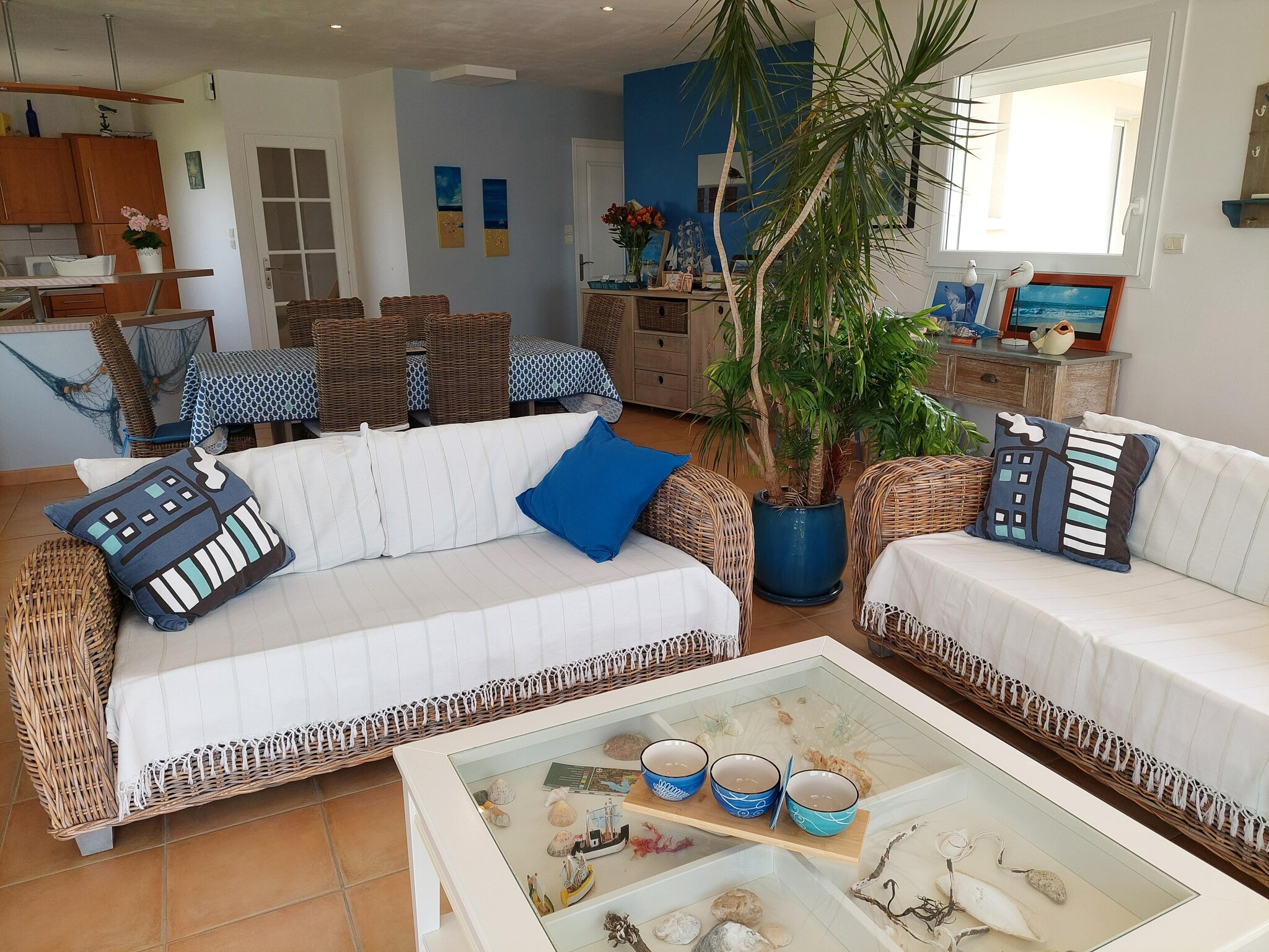   Panorama Meerblick Ferienhaus mit Dachterrasse Gui
