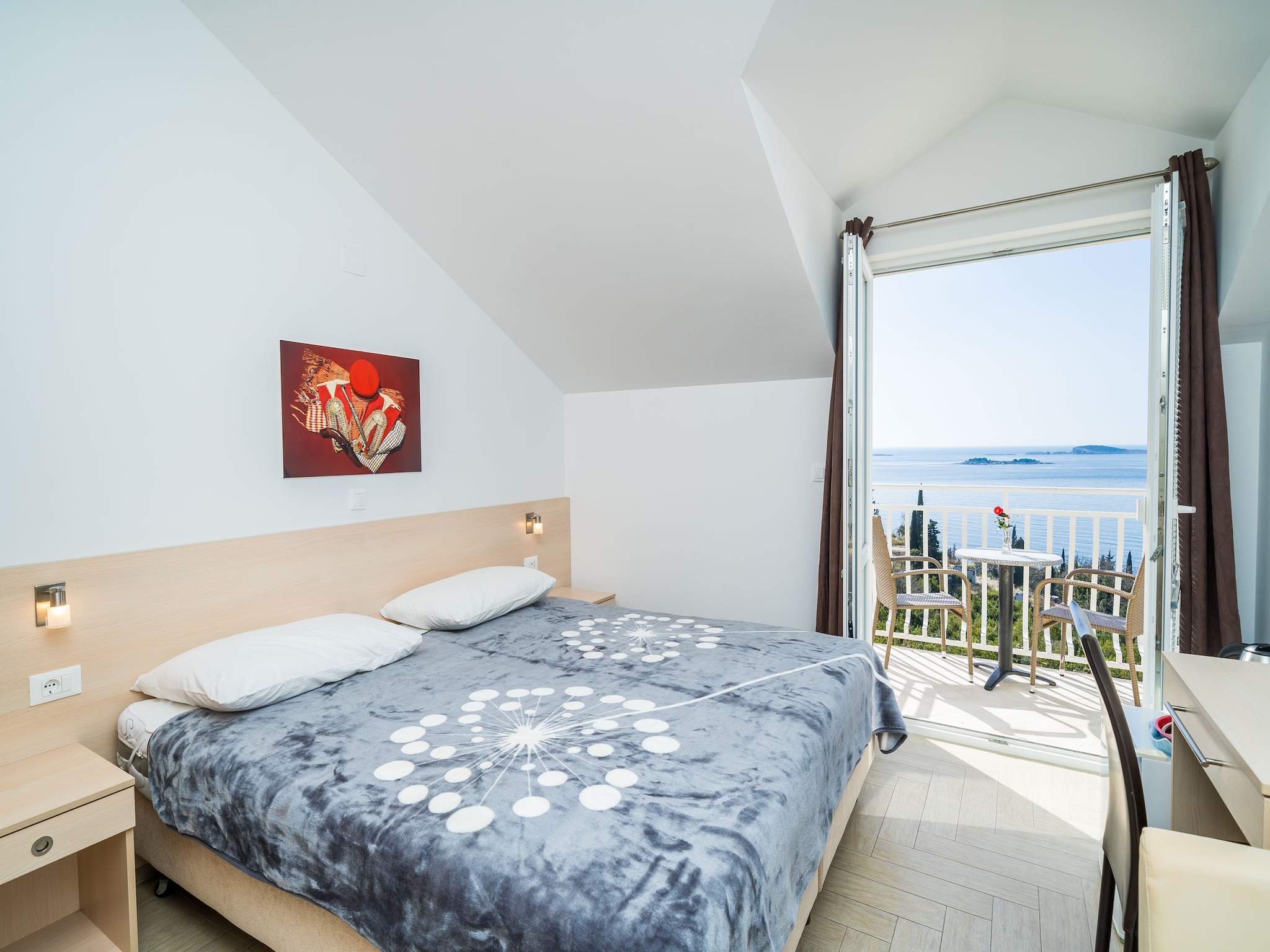 Apartmá Villa Samba - Double Room with Balcony and Sea Vie