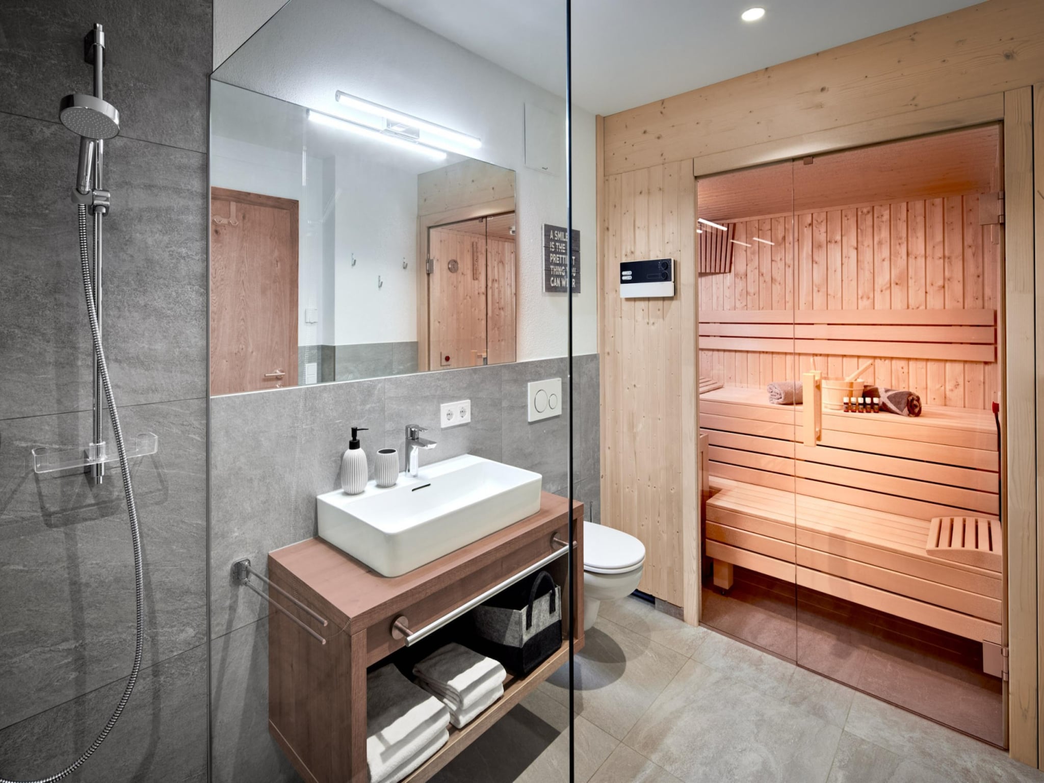 Vakantiehuis Luxusapartment mit Sauna am Berg