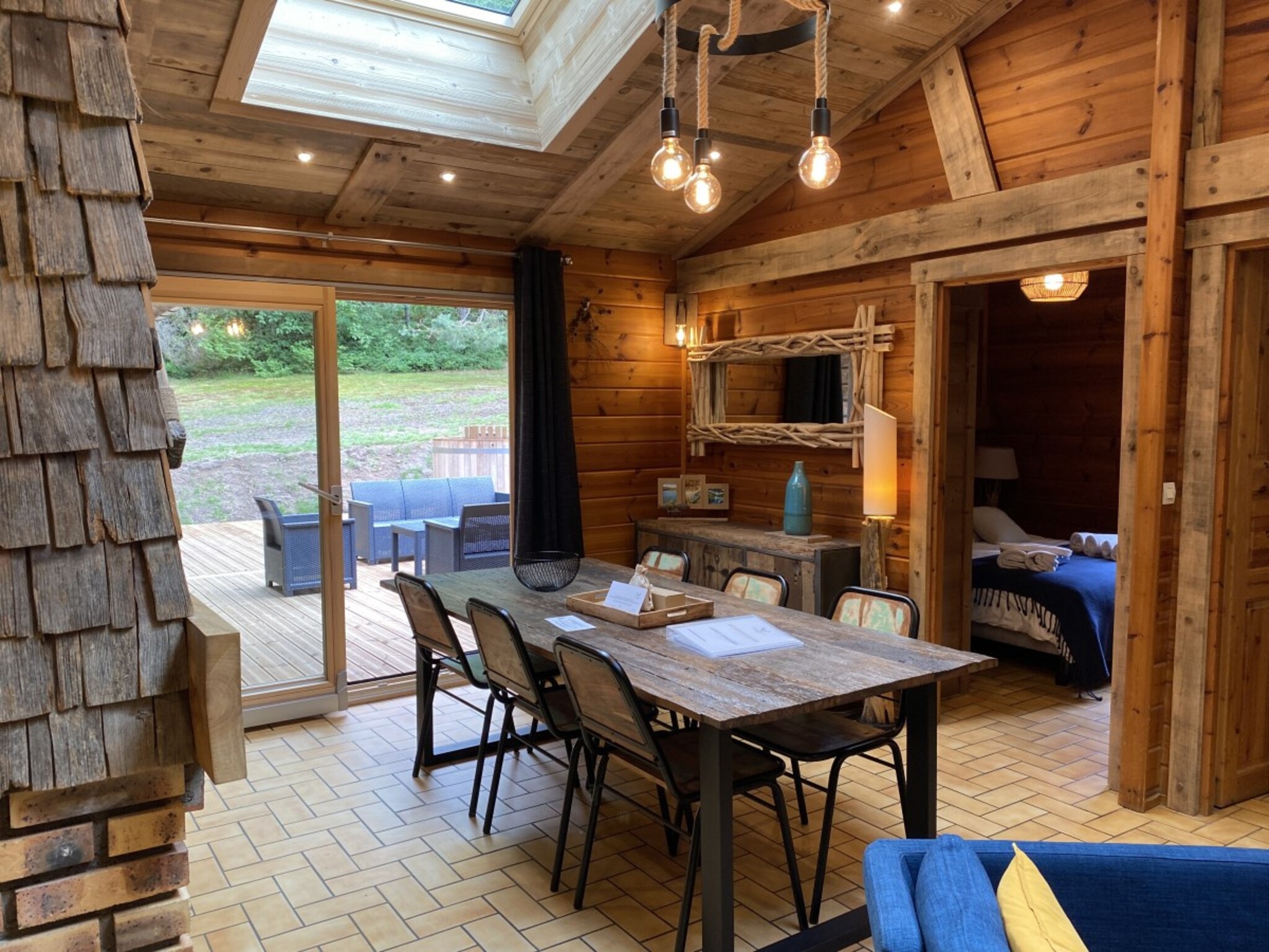Ferienhaus LE FISHING LODGE Chalet en bois avec Bain Nordique