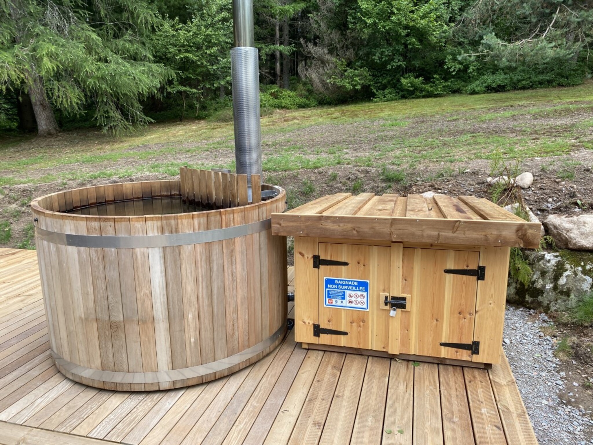 Ferienhaus LE FISHING LODGE Chalet en bois avec Bain Nordique