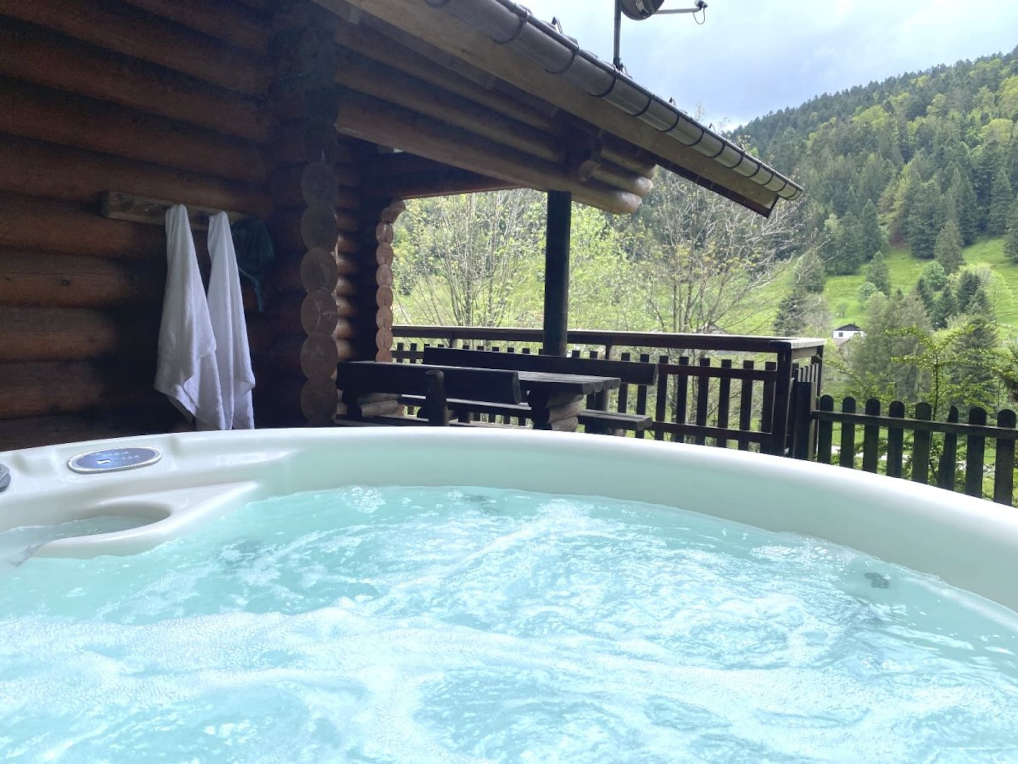 Maison LE GRAND CERF  Chalet en rondins avec SPA Jacuzzi