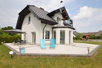 A luxury villa in a seaside village