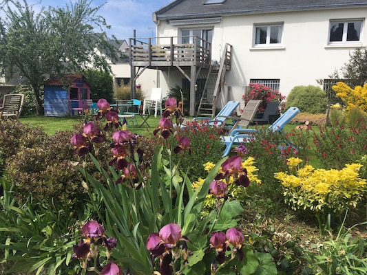 Ferienhaus mit umzäuntem Garten in Saint-Brieuc (Frankreich) und 1 Hund erlaubt