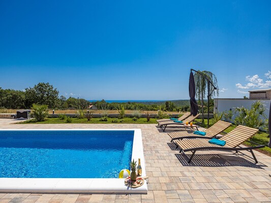 Vakantiehuis met privé zwembad in Krnica (Kroatië) voor 10 personen