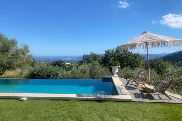 Villa Roucaou: Luxe familievilla met privézwembad en zeezicht bij Grasse - thumbnail 2
