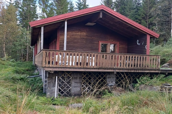 Vrijstaand houten vakantiehuis met uitzicht op de Ålefjord bij Skjold - thumbnail 1