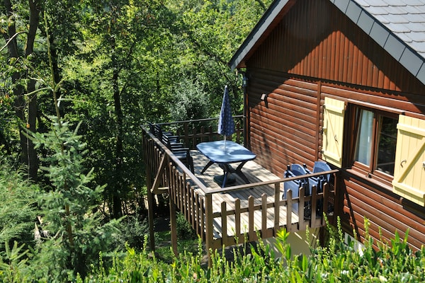 Panoramisch chalet met sauna en uitzicht op de Ourthe in La Roche - thumbnail 6