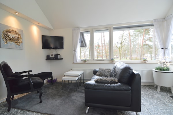 Knusse bosbungalow in Stramproy met terras aan de vijver - thumbnail 3