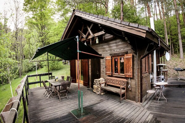 Knus houten chalet met privésauna in het Franse platteland van Bousseviller - thumbnail 1