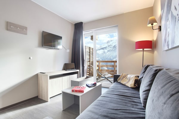 Knus chalet-appartement op vakantiepark Pra Loup 1500, hond welkom - thumbnail 5