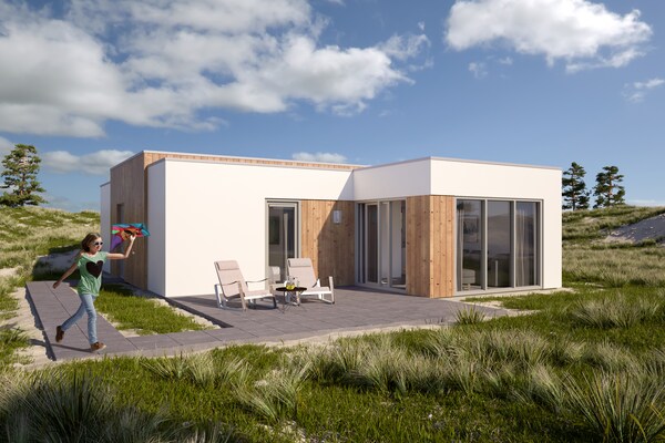 Luxe strandbungalow Nieuwvliet-Bad met 2 badkamers en privéterras - thumbnail 1