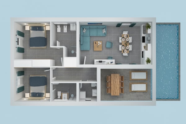 Luxe wellnessvilla op eiland Vir voor 6 personen met zwembad en fitness - thumbnail 2