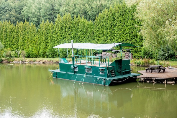 Unieke woonboot aan privémeer met dakterras en vismogelijkheden in Florennes - thumbnail 5