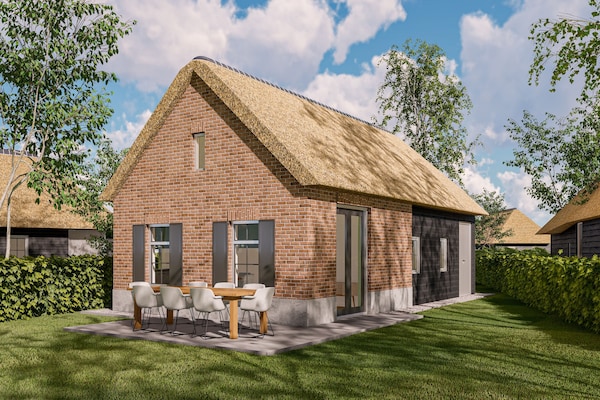 Elegante villa met rieten dak op hondenlief vakantiepark bij Someren - thumbnail 1