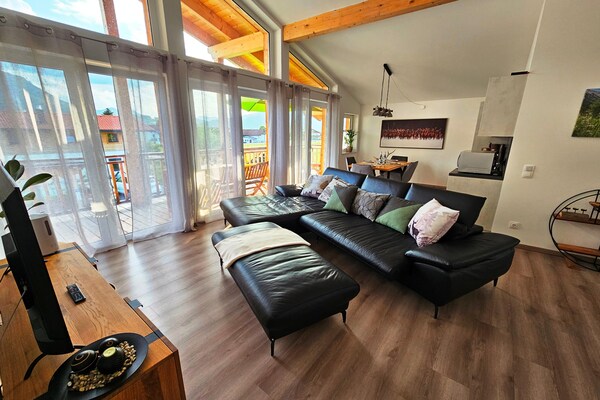 Appartement Panoramablick Inzell: luxe familieappartement met sauna en bergzicht - thumbnail 4