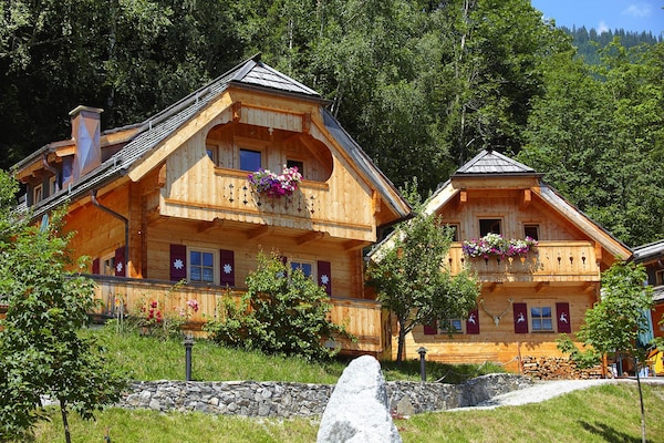 Vrijstaand chalet voor 4 aan de bosrand bij Neukirchen met zwembad - thumbnail 1