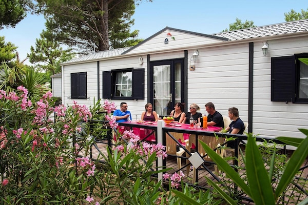 Zonovergoten stacaravan voor 6 personen op 700m van strand in Vendres-Plage - thumbnail 5