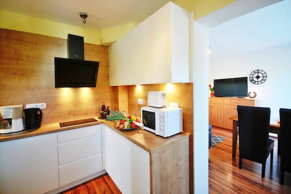 Strandappartement voor 6 met tuin, BBQ en WLAN op 80m van zee - thumbnail 5