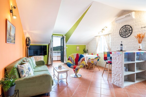 Villa Adrian: Ruim vakantiehuis met privézwembad en uitzicht op zee bij Dubrovnik - thumbnail 5