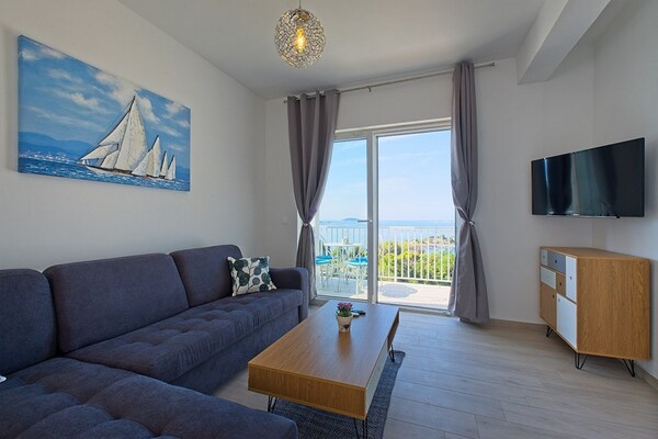 Appartement met balkon en zeezicht op 200m van het strand in Mlini - thumbnail 4