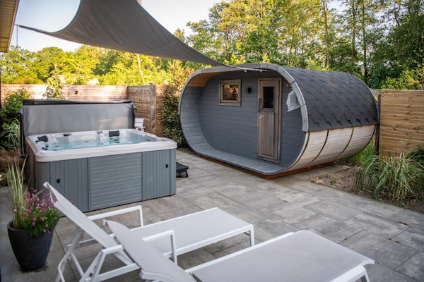 Wellness Lodge Grutto: privé jacuzzi in de bossen van Dalerveen - thumbnail 5