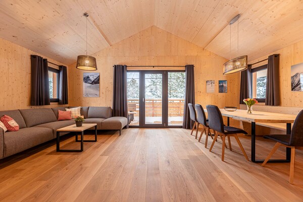 Modern Natuurchalet voor 8 personen met sauna, whirlpool en bergzicht op de Turracher Höhe - thumbnail 4