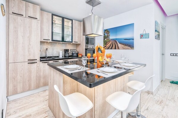 Perla de Algaida II: Elegant zeezicht appartement op 200m van het strand in Mijas - thumbnail 3