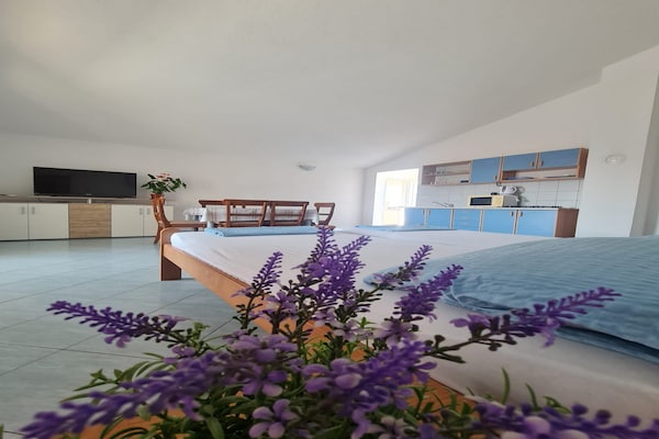 Ruim appartement voor 6 op eiland Vir met terras en BBQ, 200m van zee - thumbnail 2