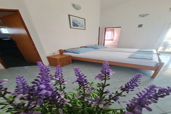 Ruim appartement voor 6 op eiland Vir met terras en BBQ, 200m van zee - thumbnail 4