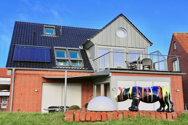 Vakantiehuis met panoramisch uitzicht op wad en haven in het hart van Juist - thumbnail 1